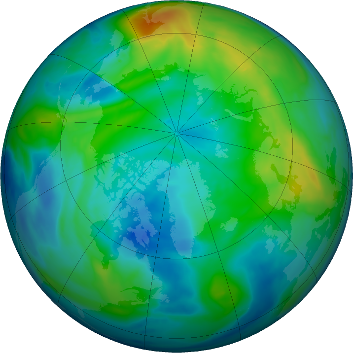 Arctic ozone map for 20 November 2017